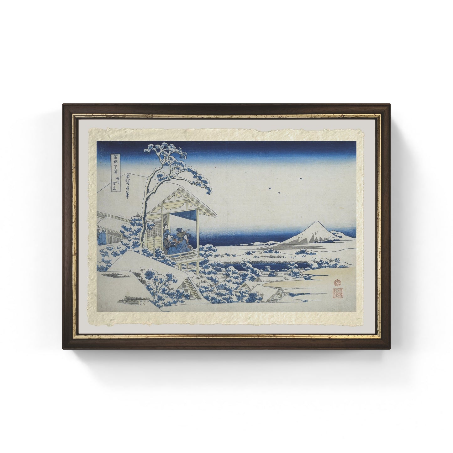 Stampa su carta Amalfi Casa da tè a Koishikawa la mattina dopo una nevicata di Katsushika Hokusai