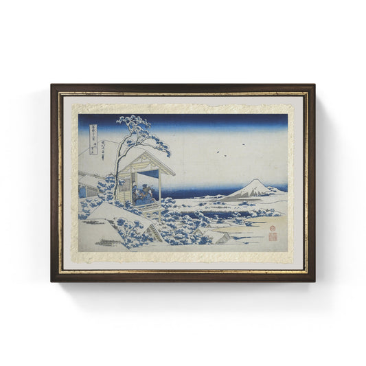 Stampa su carta Amalfi Casa da tè a Koishikawa la mattina dopo una nevicata di Katsushika Hokusai