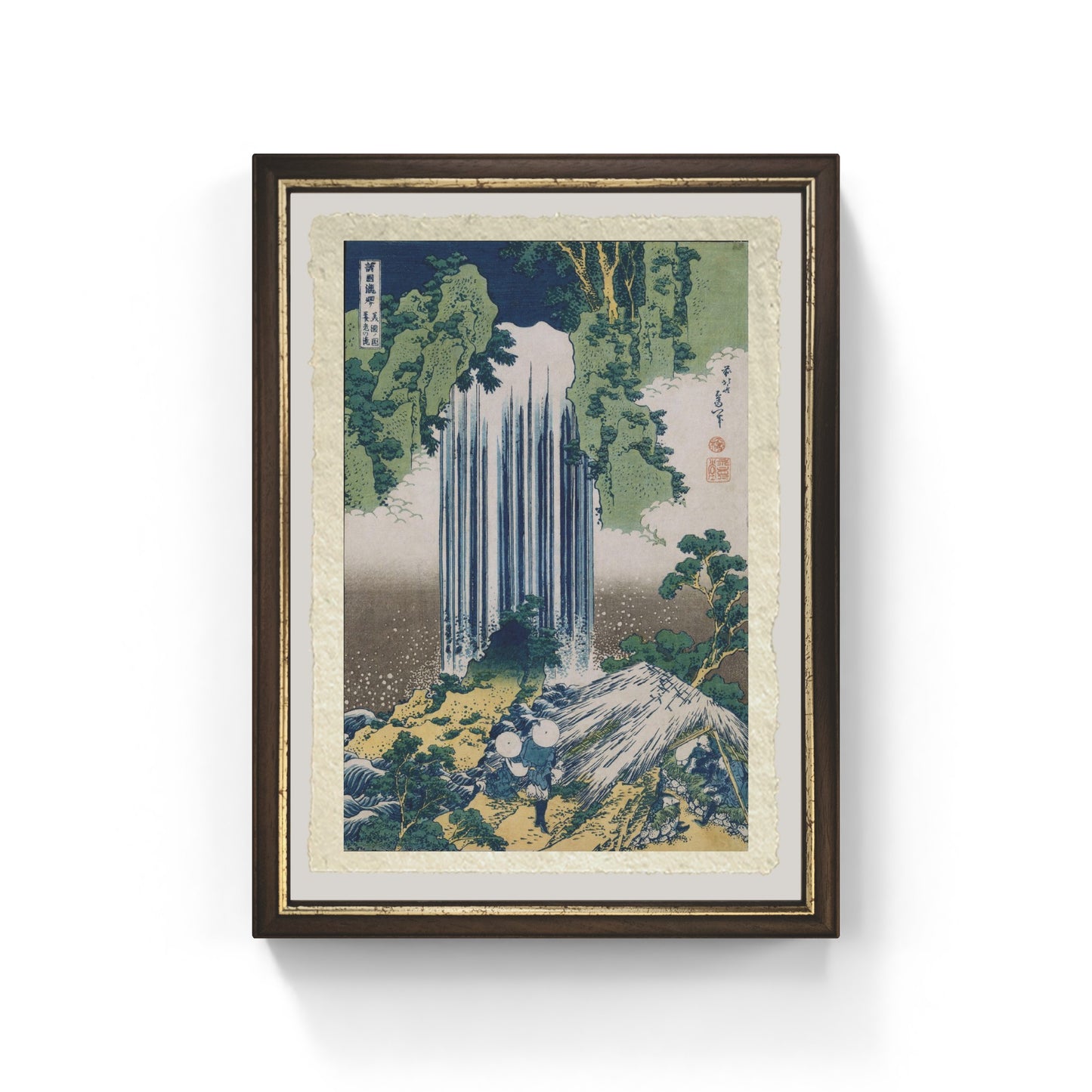 stampa cascata di yoro provincia di mino di katsushika hokusai su carta amalfi
