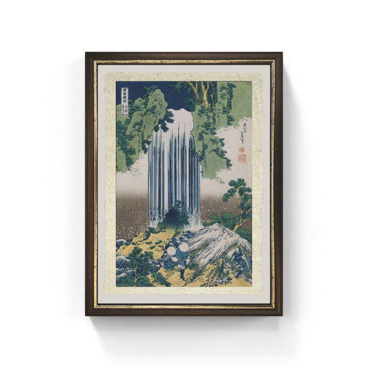 stampa cascata di yoro provincia di mino di katsushika hokusai su carta amalfi