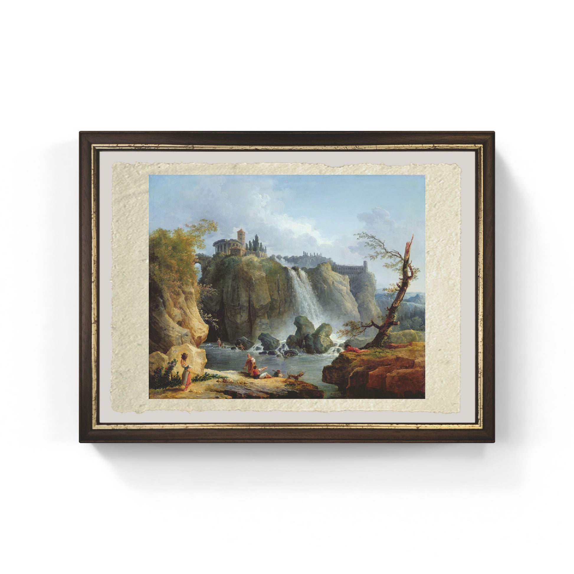 Le cascate di Tivoli (1768) di Hubert Robert su carta Amalfi