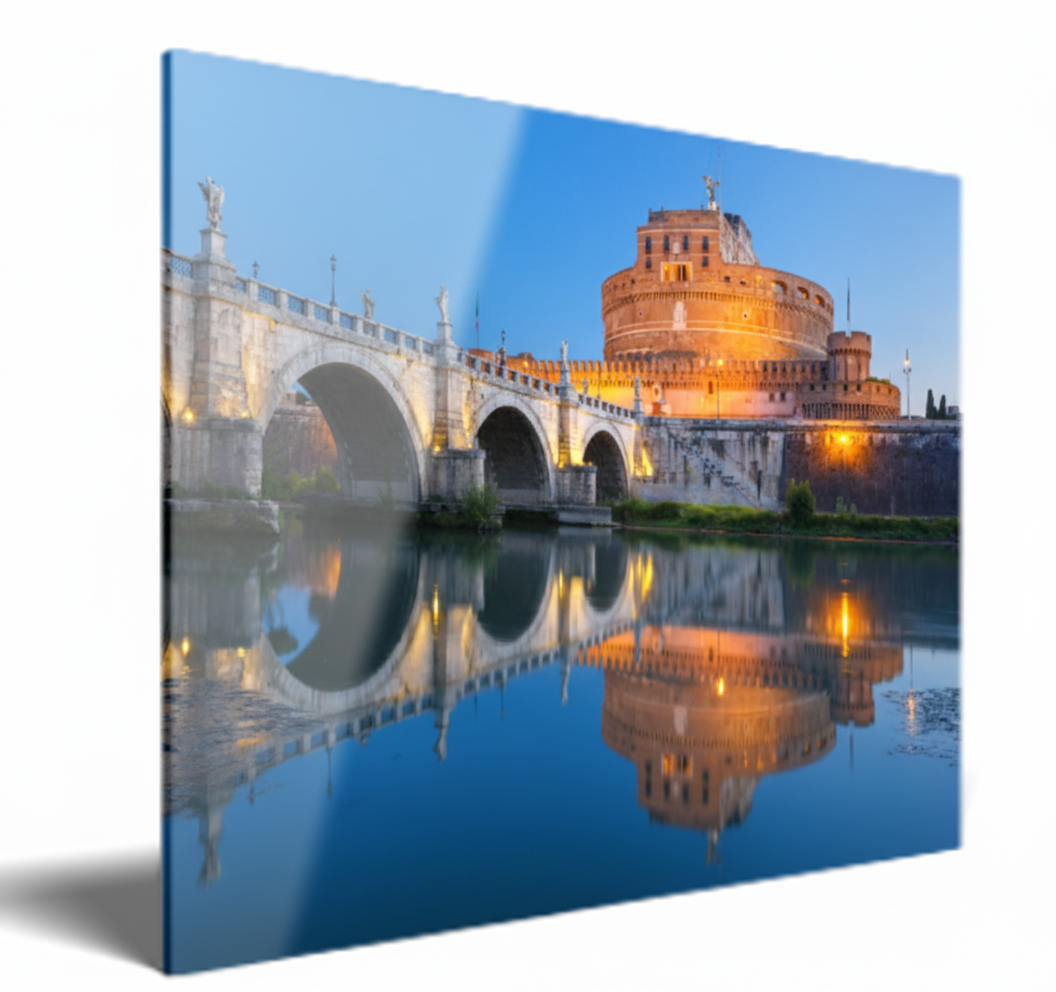 Castel Sant'Angelo reflected in the Tiber, Rome