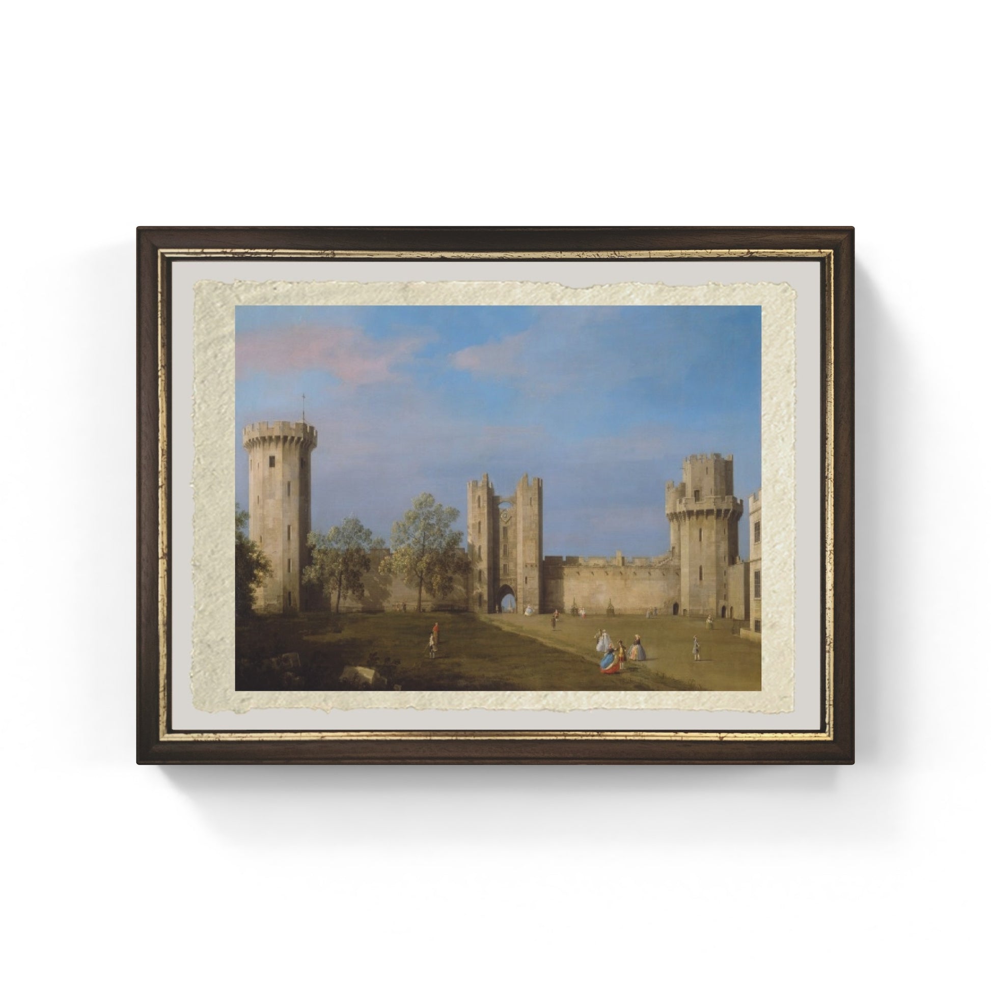 Riproduzione su carta Amalfi del dipinto “Castello di Warwick, fronte est” di Canaletto