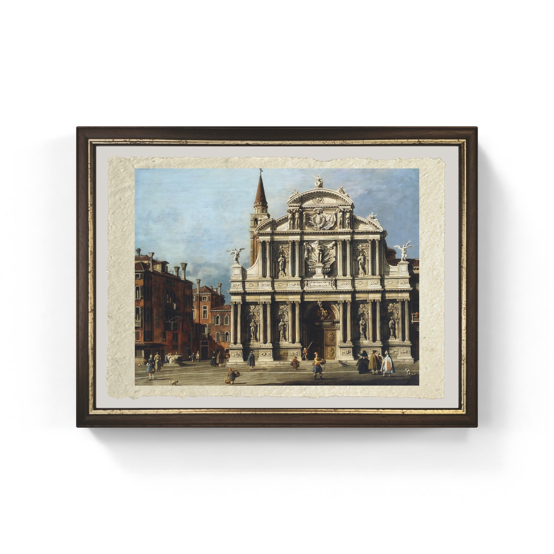La chiesa e il campo di Santa Maria Zobenigo di Giovanni Antonio Canal detto Canaletto su carta Amalfi