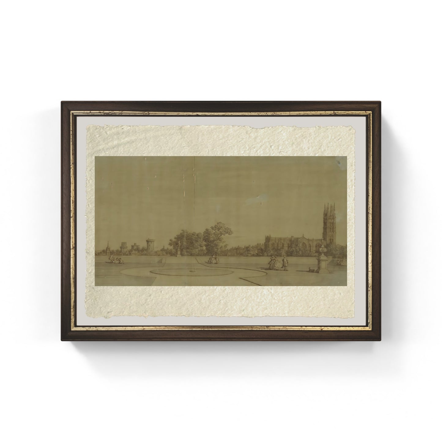 La città e il castello dai giardini del Priorato di Giovanni Antonio Canal detto Canaletto su carta Amalfi