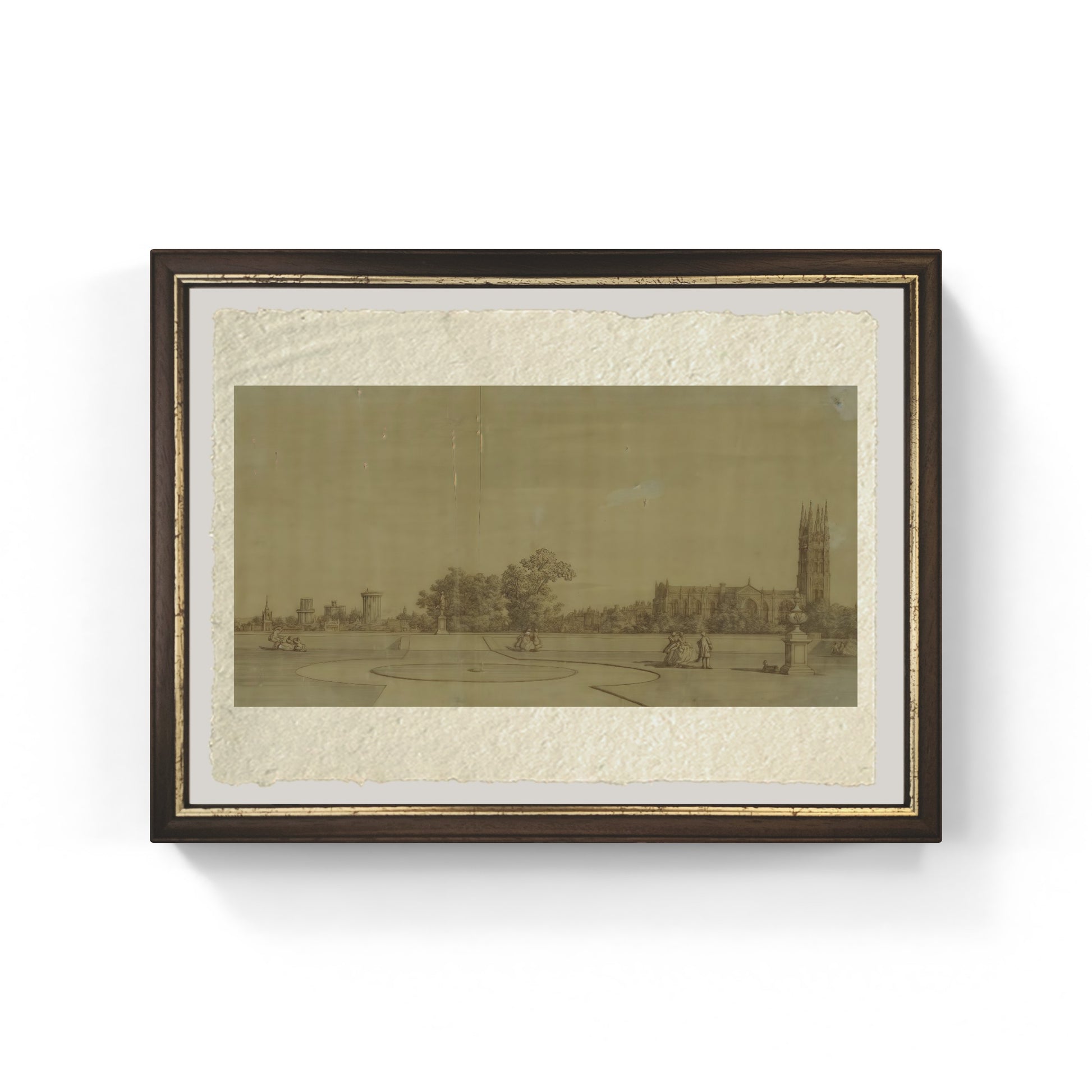 La città e il castello dai giardini del Priorato di Giovanni Antonio Canal detto Canaletto su carta Amalfi