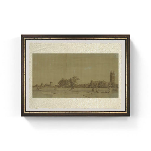 La città e il castello dai giardini del Priorato di Giovanni Antonio Canal detto Canaletto su carta Amalfi