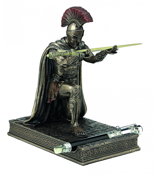 Comandante romano tagliacarte e portapenna - Statua in Resina Bronzata