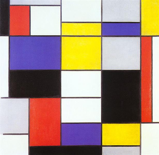 Composition A, 1923, di Piet Mondrian su pregiata carta Amalfi