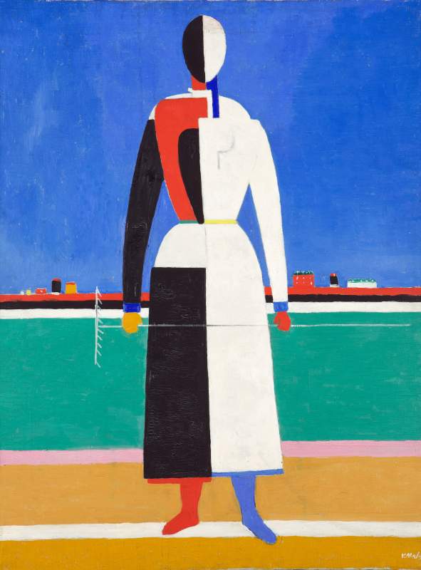 Contadina con il rastrello di Kazmir Malevich su pregiata carta Amalfi