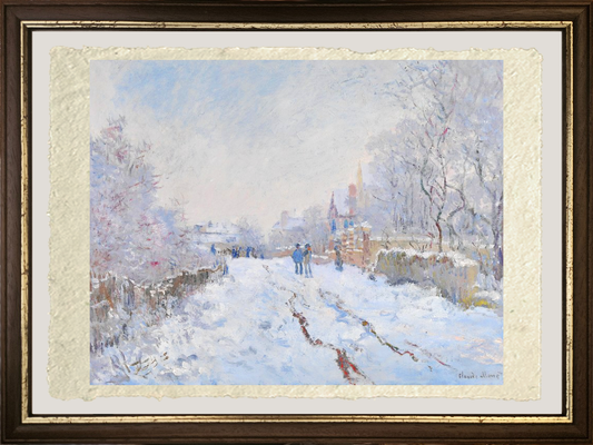 Scena di neve ad Argenteil, quadro di Claude Monet