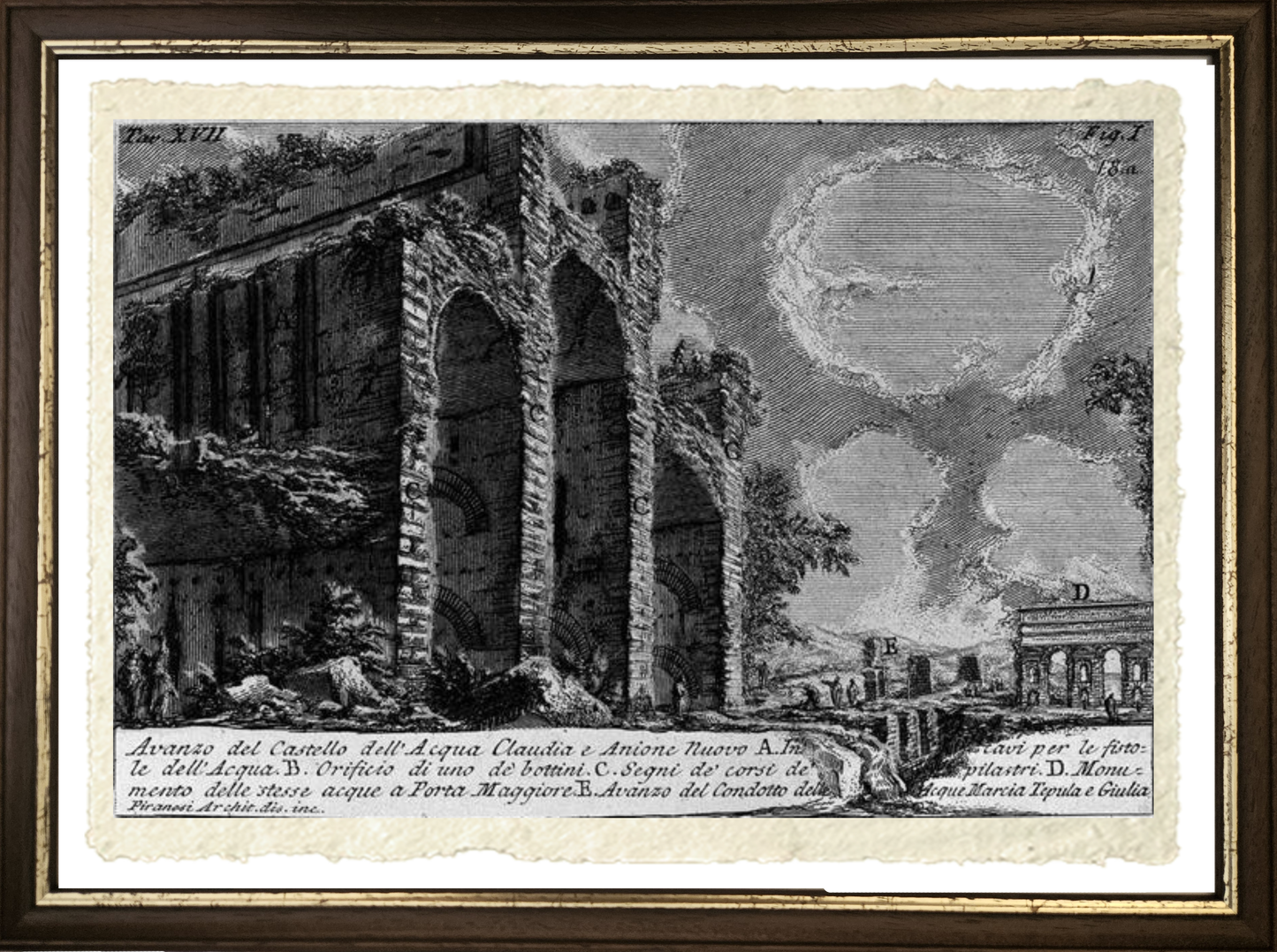 Castello dell'Aqua Claudia, riproduzione di Giovanni Battista Piranesi