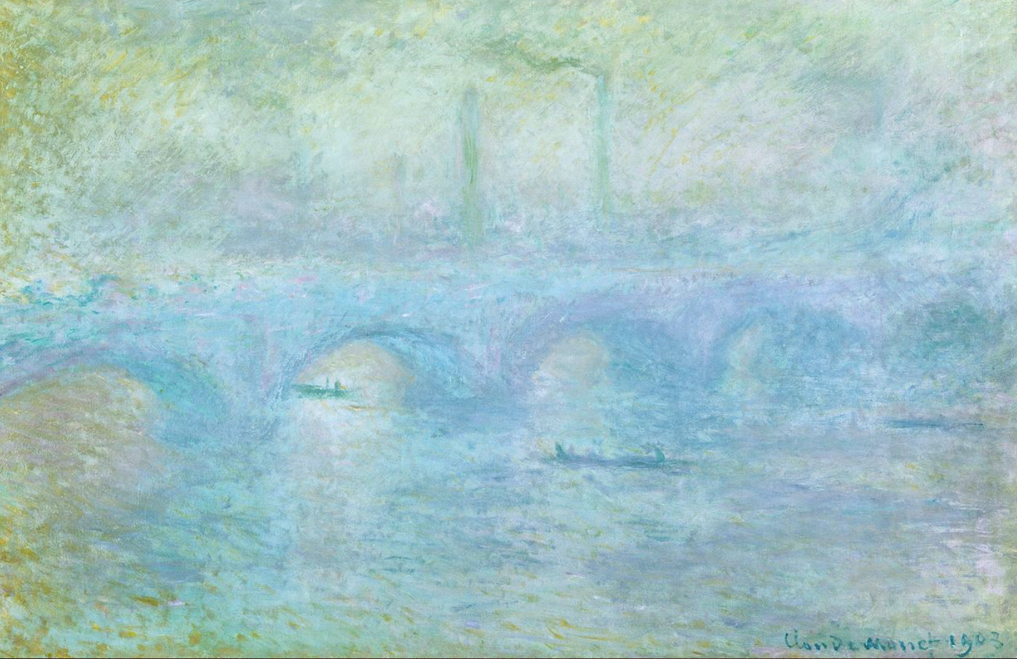 Waterloo fog effect, painting by Claude Monet