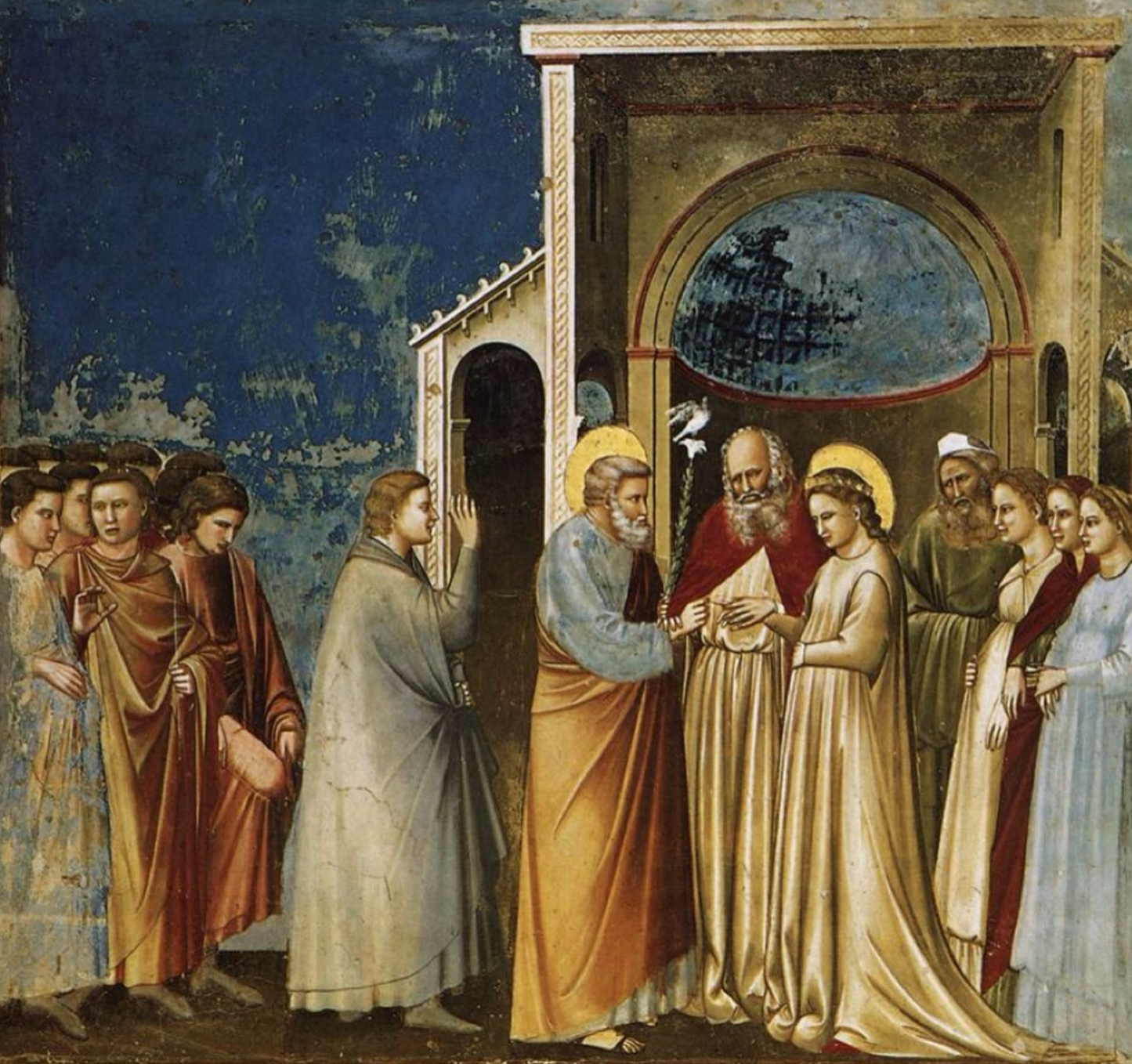Sposalizio della Vergine di Giotto su pregiata carta Amalfi