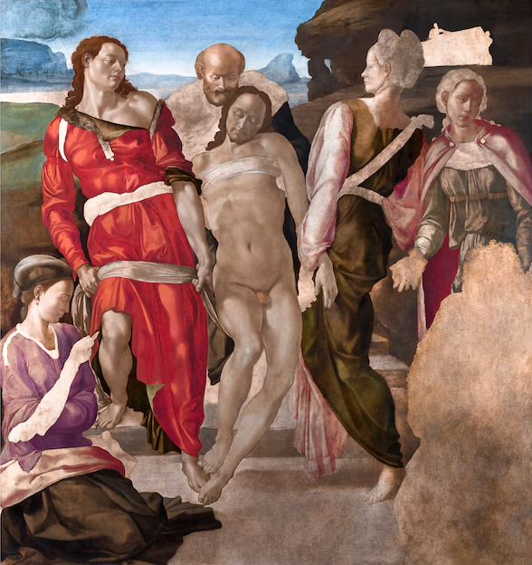 Deposizione di Cristo nel sepolcro di Michelangelo Buonarroti su pregiata carta Amalfi