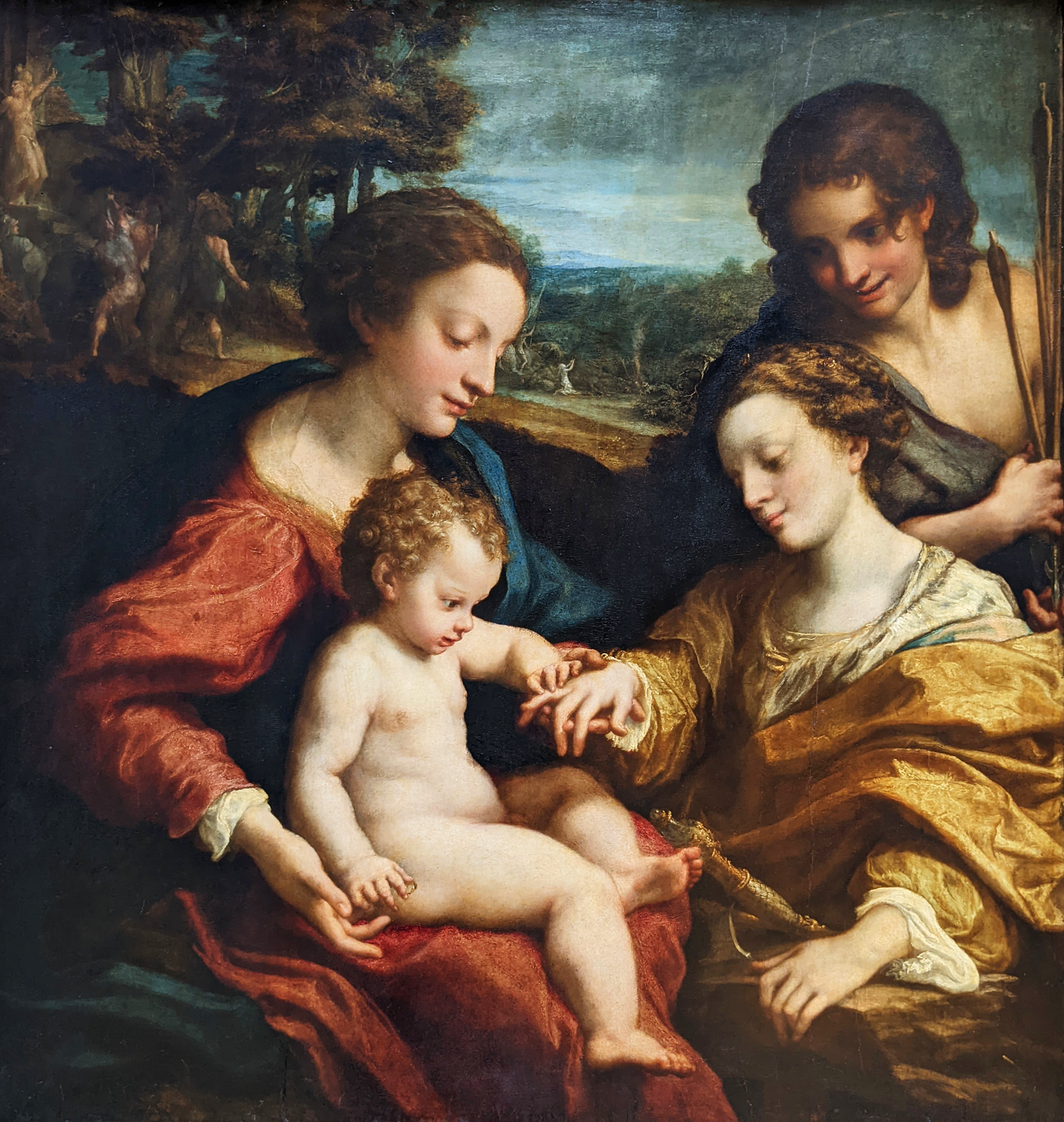 Matrimonio mistico di santa Caterina d'Alessandria di Correggio su pregiata carta Amalfi