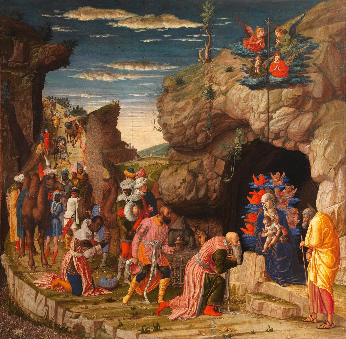 Adorazione dei  Magi di Andrea Mantegna su pregiata carta Amalfi