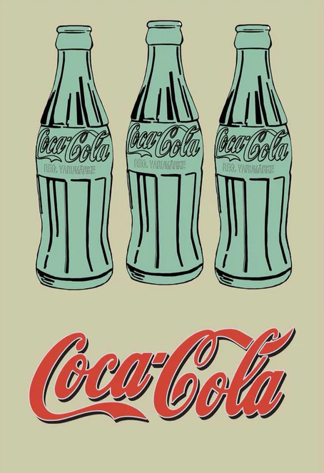 Three Coke Bottles 1962 di Andy Warhol su pregiata carta Amalfi