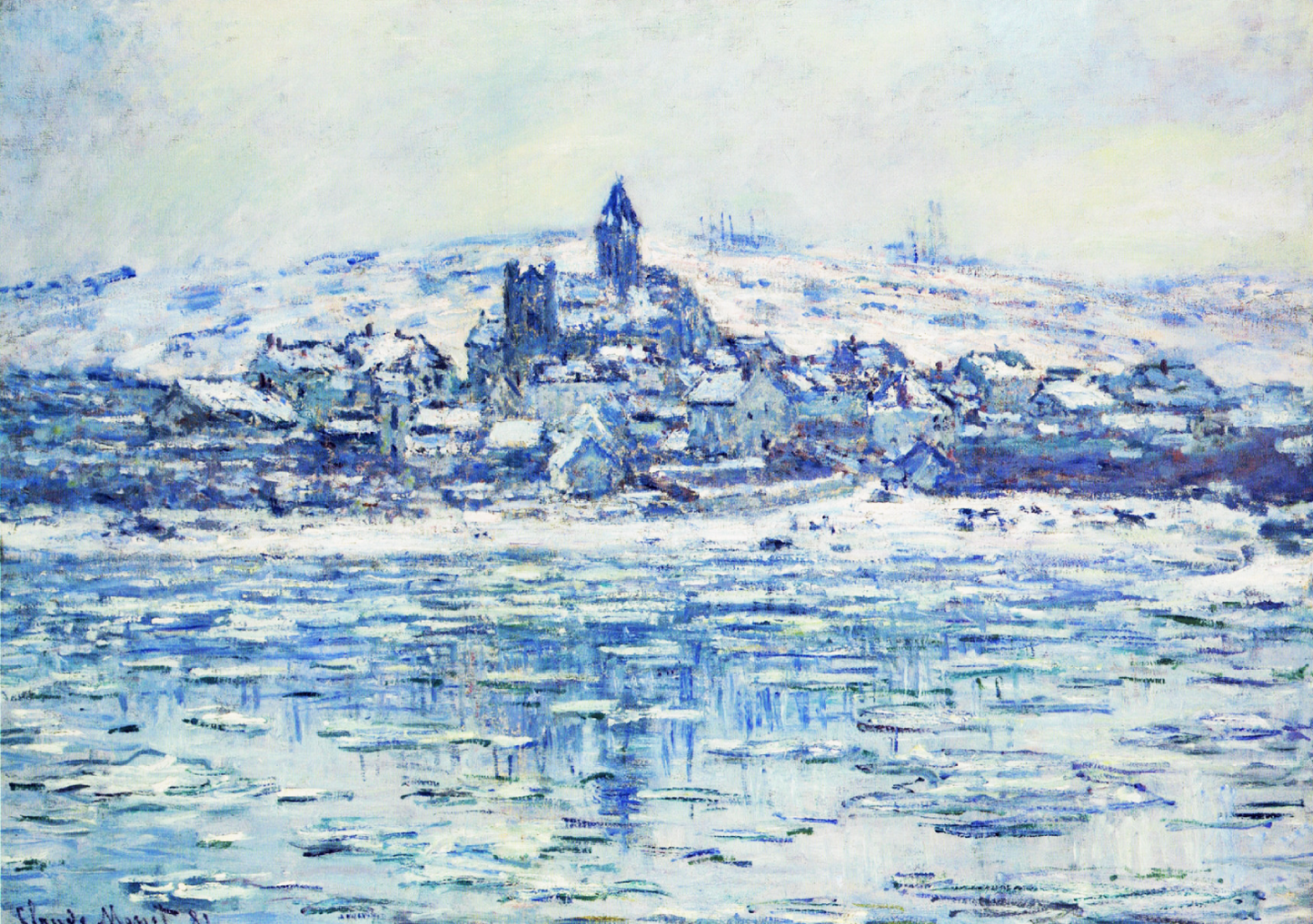 The Thaw at Vetheuil, painting by Claude Monet