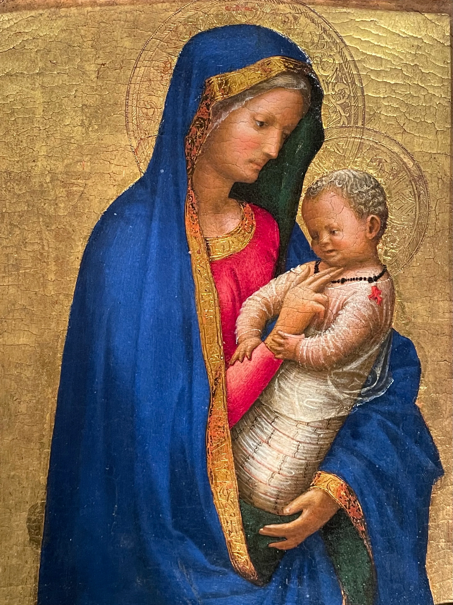 La madonna del solletico di Masaccio su pregiata carta Amalfi