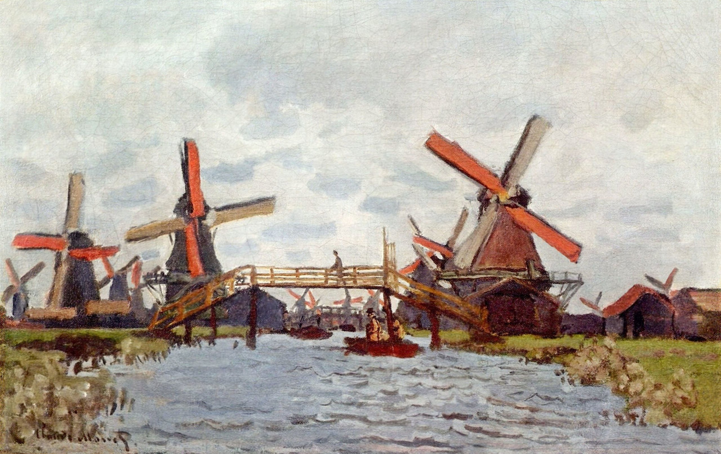 Windmills near Zaandam by Claude Monet on refined Amalfi paper
