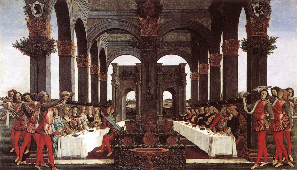 Nozze di Nastagio degli Onesti di Sandro Botticelli su pregiata carta Amalfi