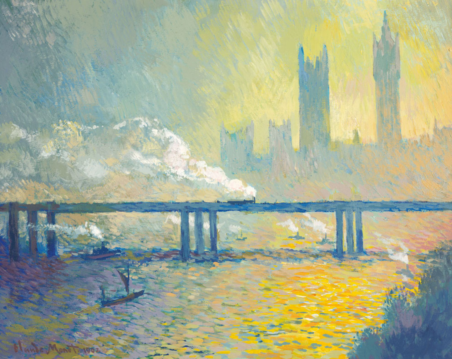 Il ponte di Charing Cross di Claude Monet su pregiata carta Amalfi