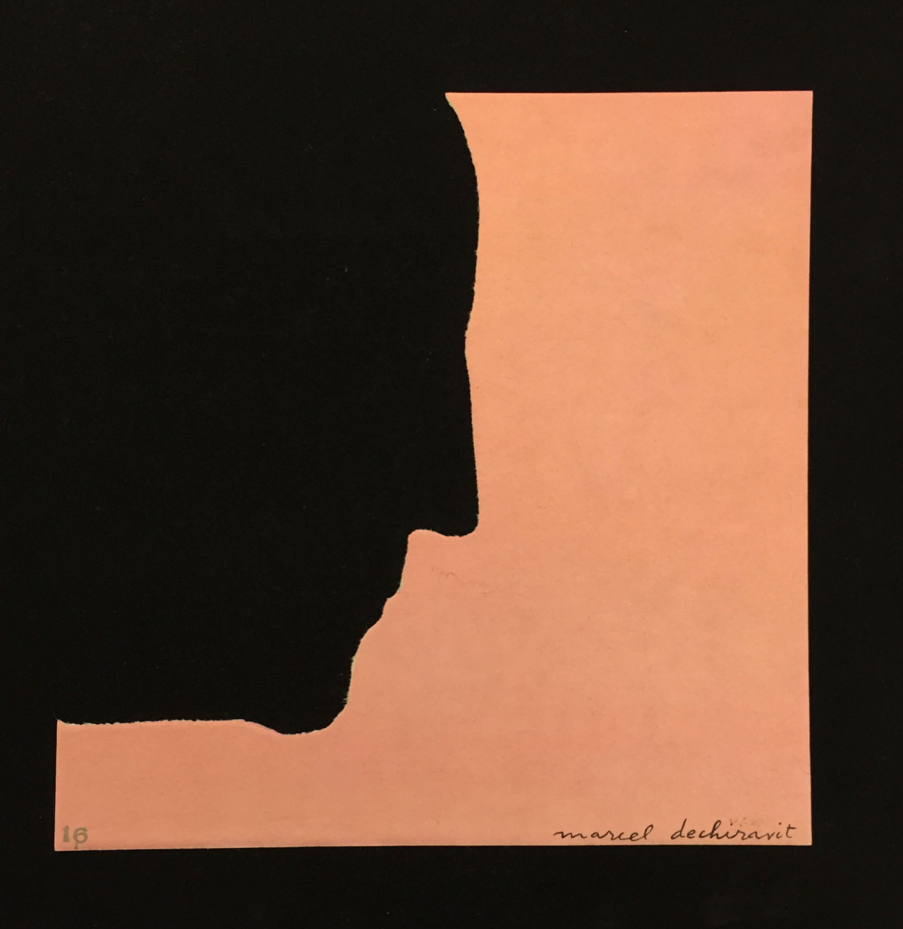 Autoritratto di profilo di Marcel Duchamp su pregiata carta Amalfi