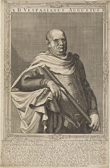 Vespasian, emperor of Rome. Line engraving by A. Sadeler
