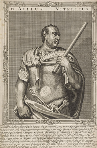 Vitellius, emperor of Rome. Line engraving by A. Sadeler