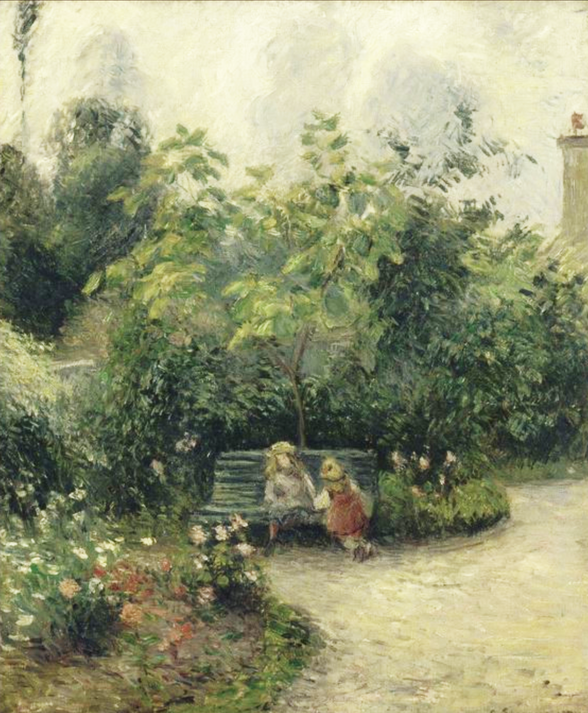 Angolo di giardino di Camille Pissarro su pregiata carta Amalfi