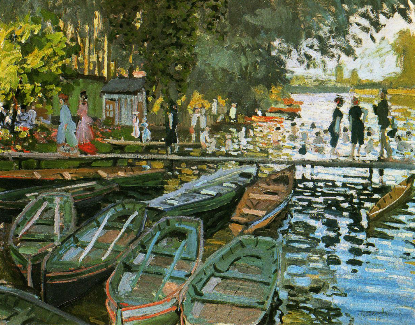 Bagnanti a la Grenouillère di Claude Monet su pregiata carta Amalfi