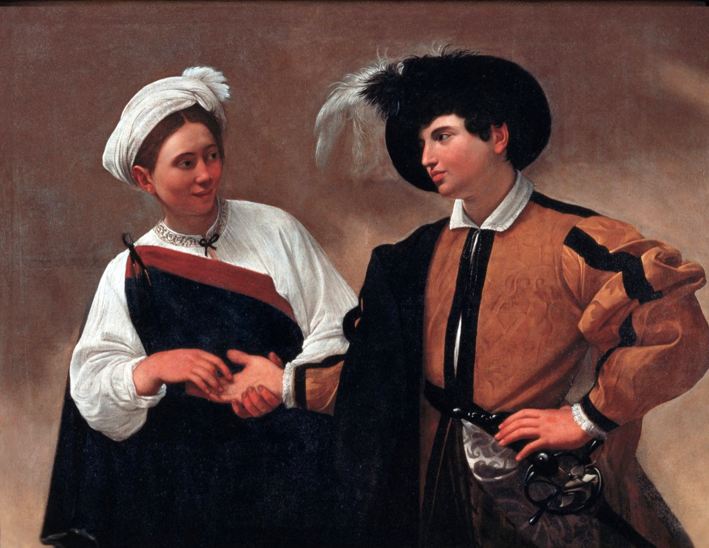 Buona ventura di Caravaggio su pregiata carta Amalfi