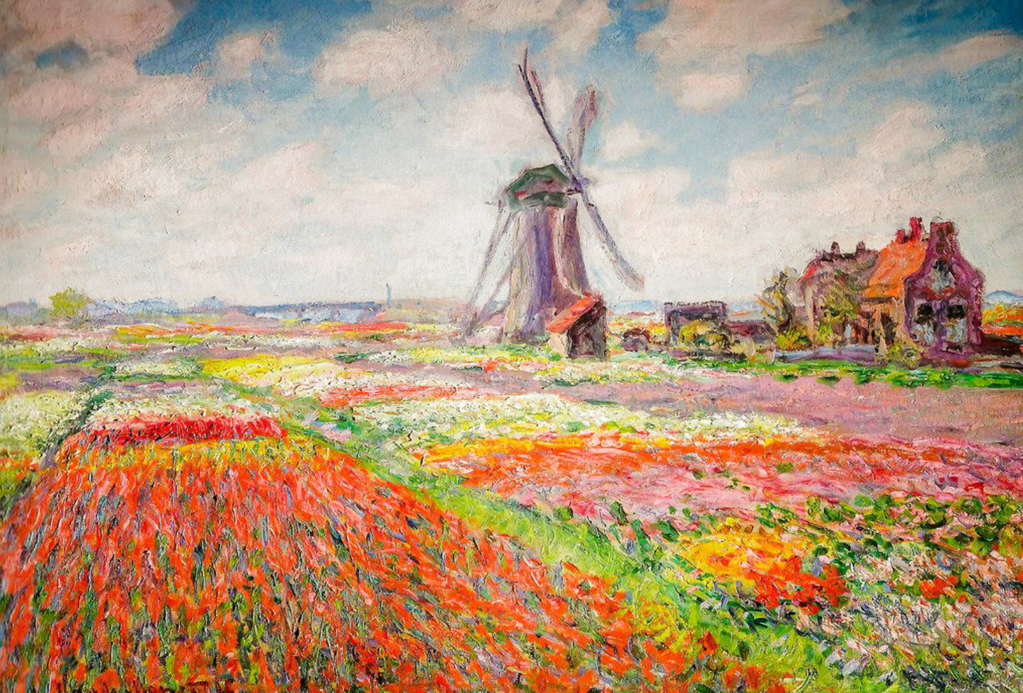 Il campo di tulipani in Olanda di Claude Monet su pregiata carta Amalfi