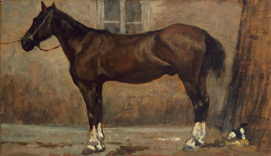 Balzano da quattro (cavallo balzano) di Giovanni Fattori su pregiata carta Amalfi