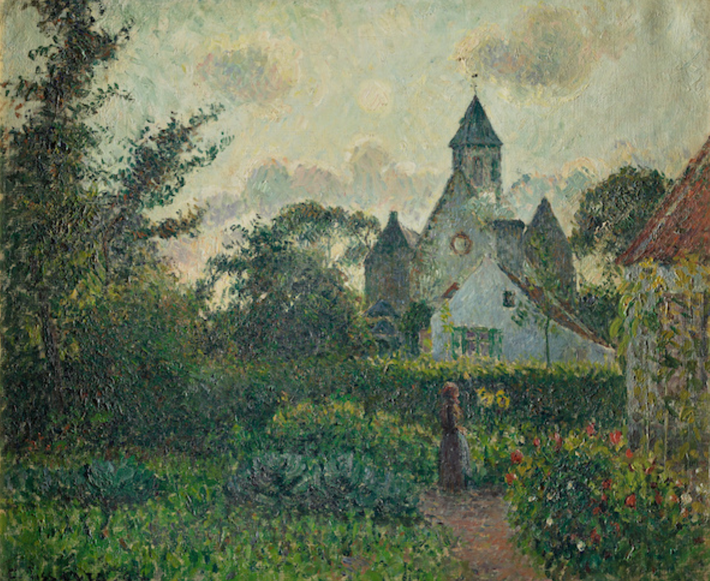 Eglise de Knokke di Camille Pissarro su pregiata carta Amalfi