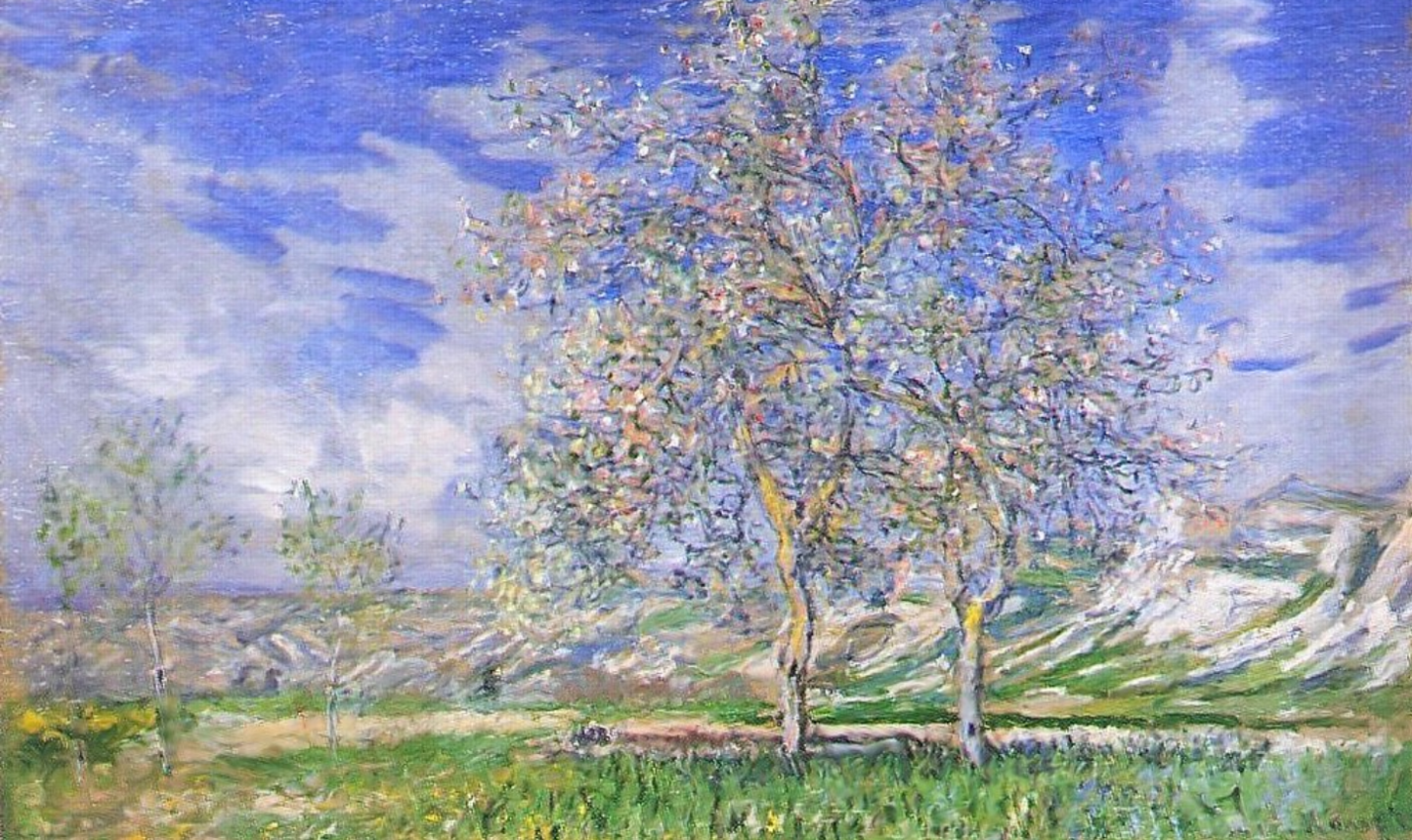 Peri in fiore di Claude Monet su pregiata carta Amalfi
