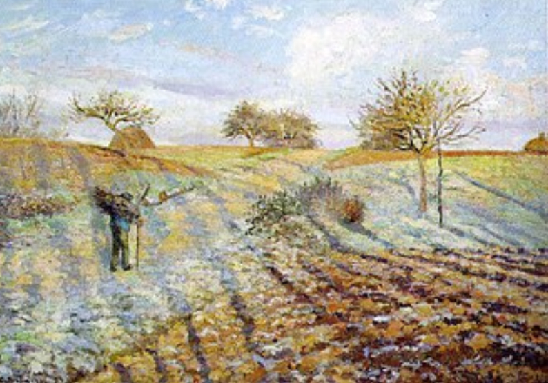 Gelata bianca di Camille Pissarro su pregiata carta Amalfi