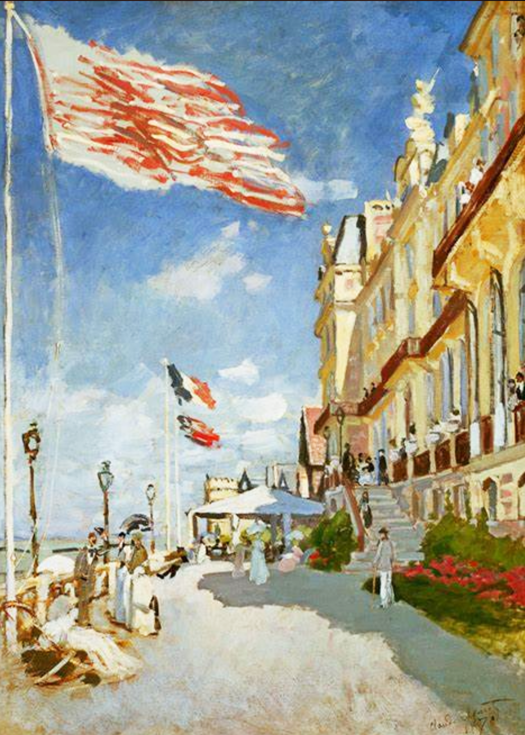 Hotel des Roches Noires, Trouville di Claude Monet su pregiata carta Amalfi