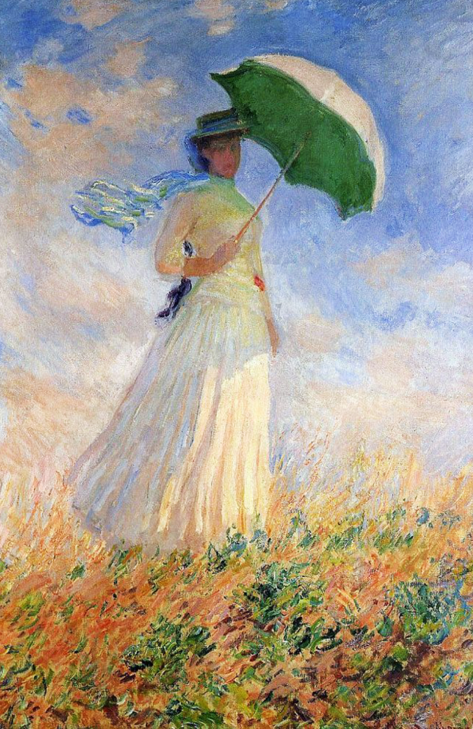 1art1 Tappeto Claude Monet Camille Monet E Figlio Jean Sulla Collina 1875 - Zerbino In Poliammide 70x50 Cm Antiscivolo Lavabile