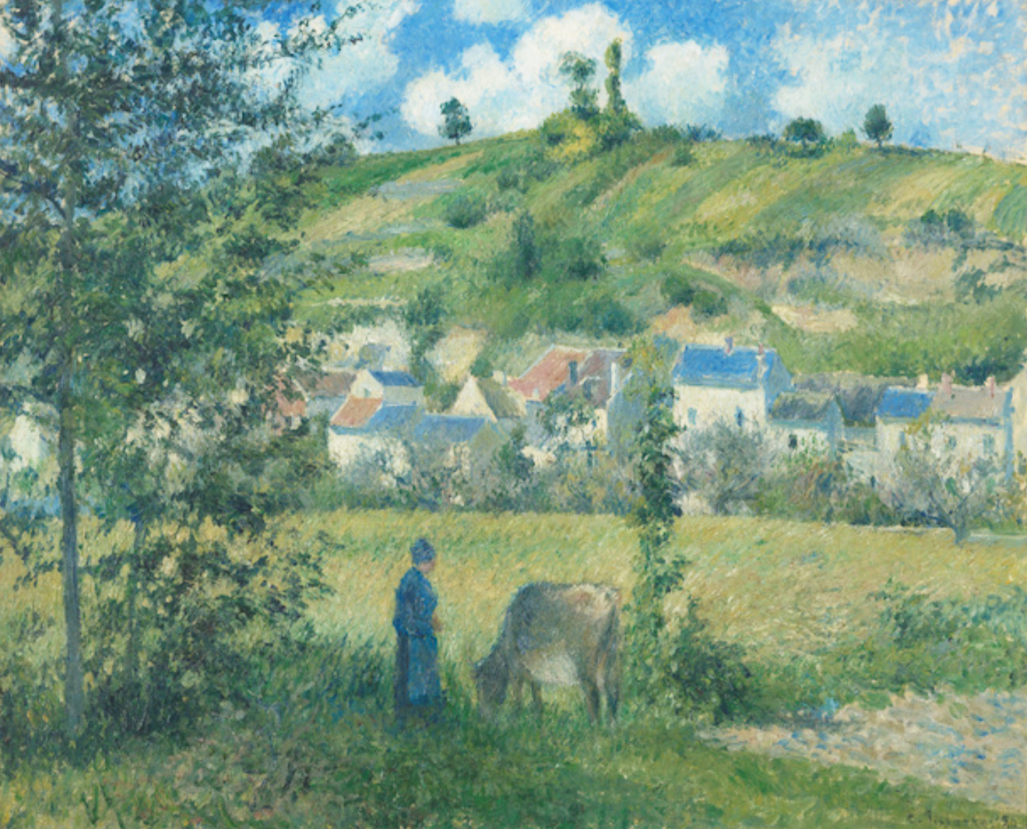Paysage à Chaponval di Camille Pissarro su pregiata carta Amalfi