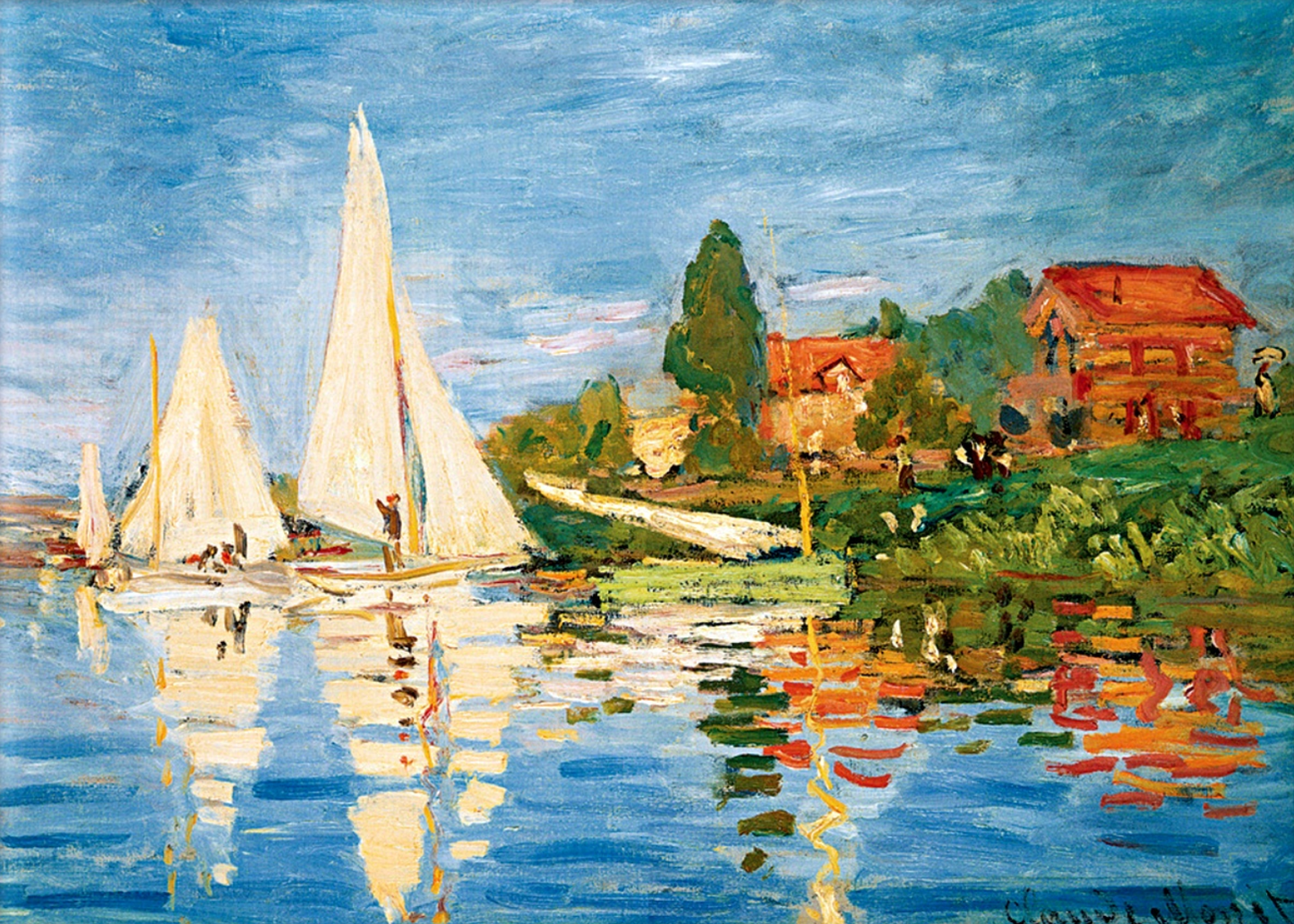 Regate ad Argenteuil di Claude Monet su pregiata carta Amalfi