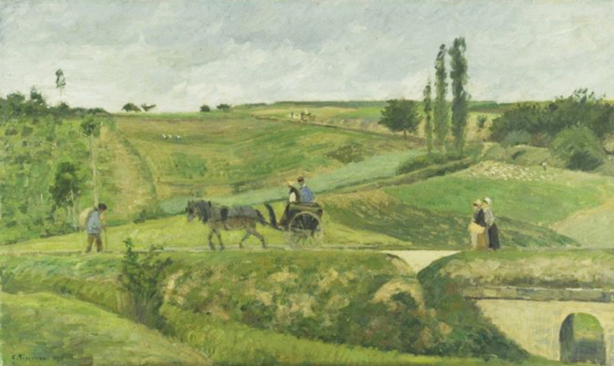 Strada d’Ennery di Camille Pissarro su pregiata carta Amalfi