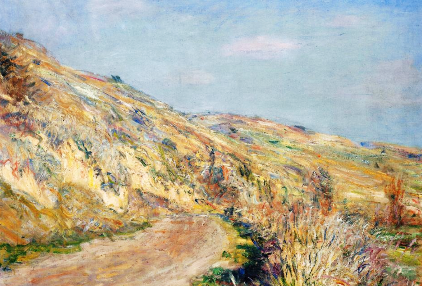 La strada della fattoria a Giverny di Claude Monet su pregiata carta Amalfi