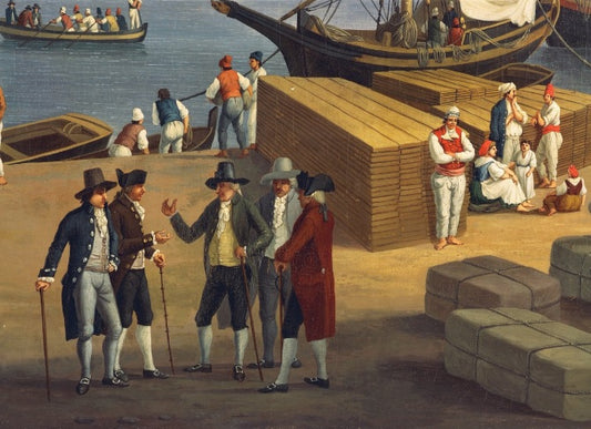 (dettaglio) dalla Veduta del Porto di Messina dal Palazzo del Senato - Jakob-Philipp Hackert