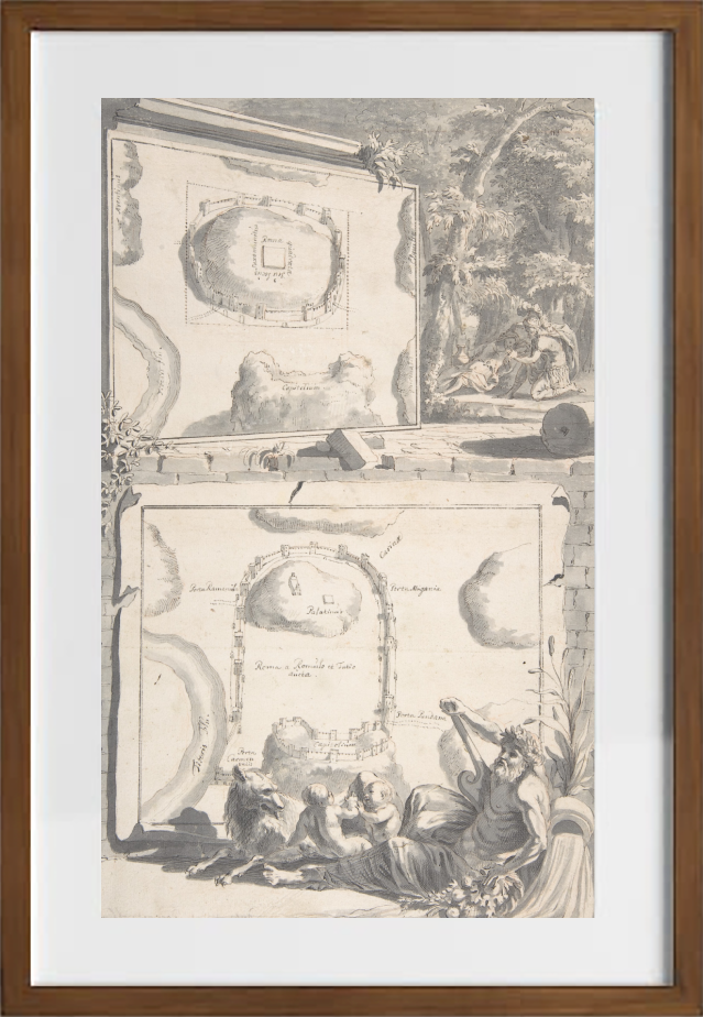 Romulus Rome Map Two Maps of Ancient Rome with a River God and Romulus and Remus by Jan ...