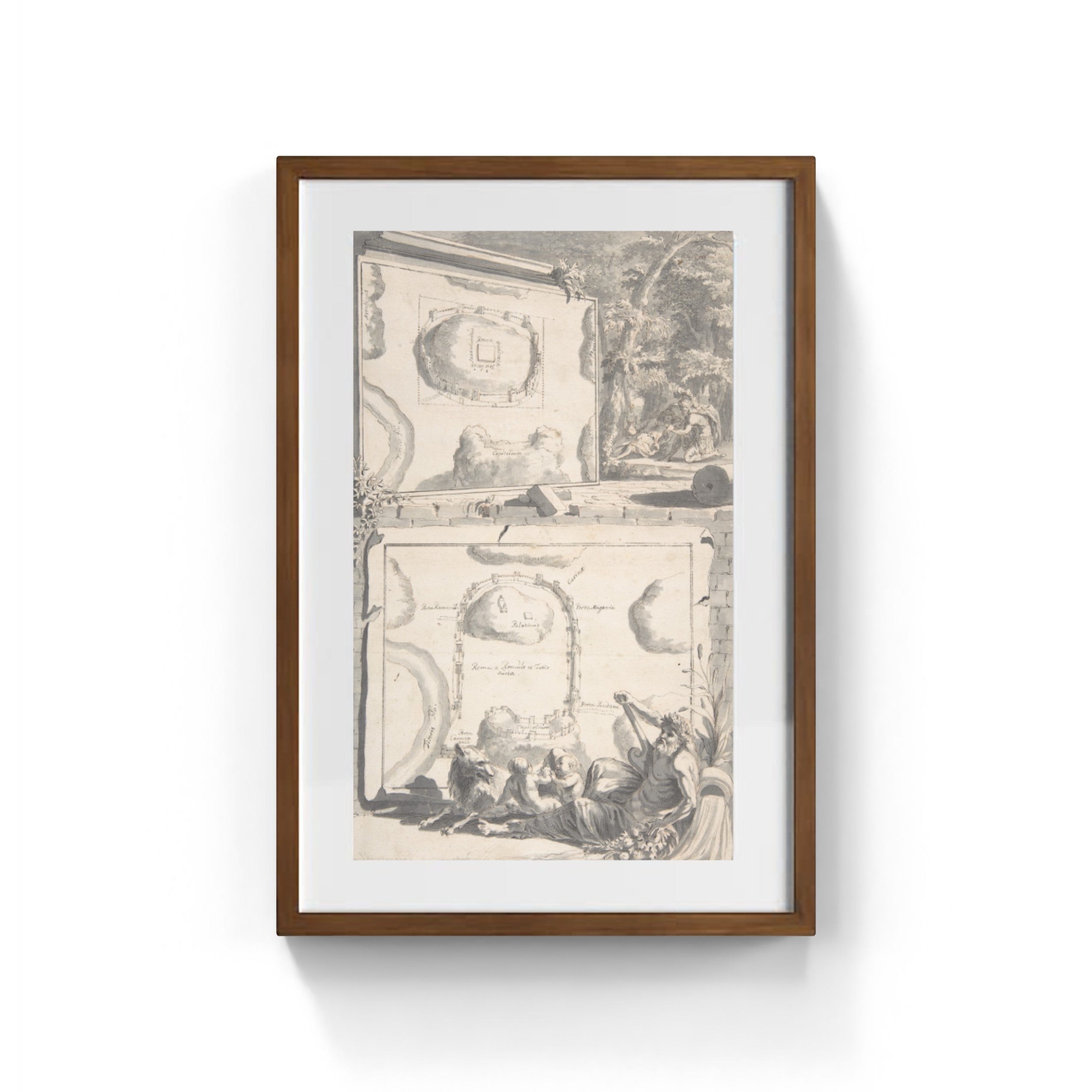 Romulus Map Two Maps of Ancient Rome with a River God and Romulus and Remus by Jan ...