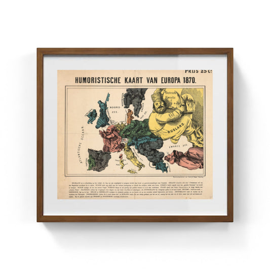Rara mappa caricaturale  dell'Europa durante la guerra franco-prussiana di Arnold Neumann