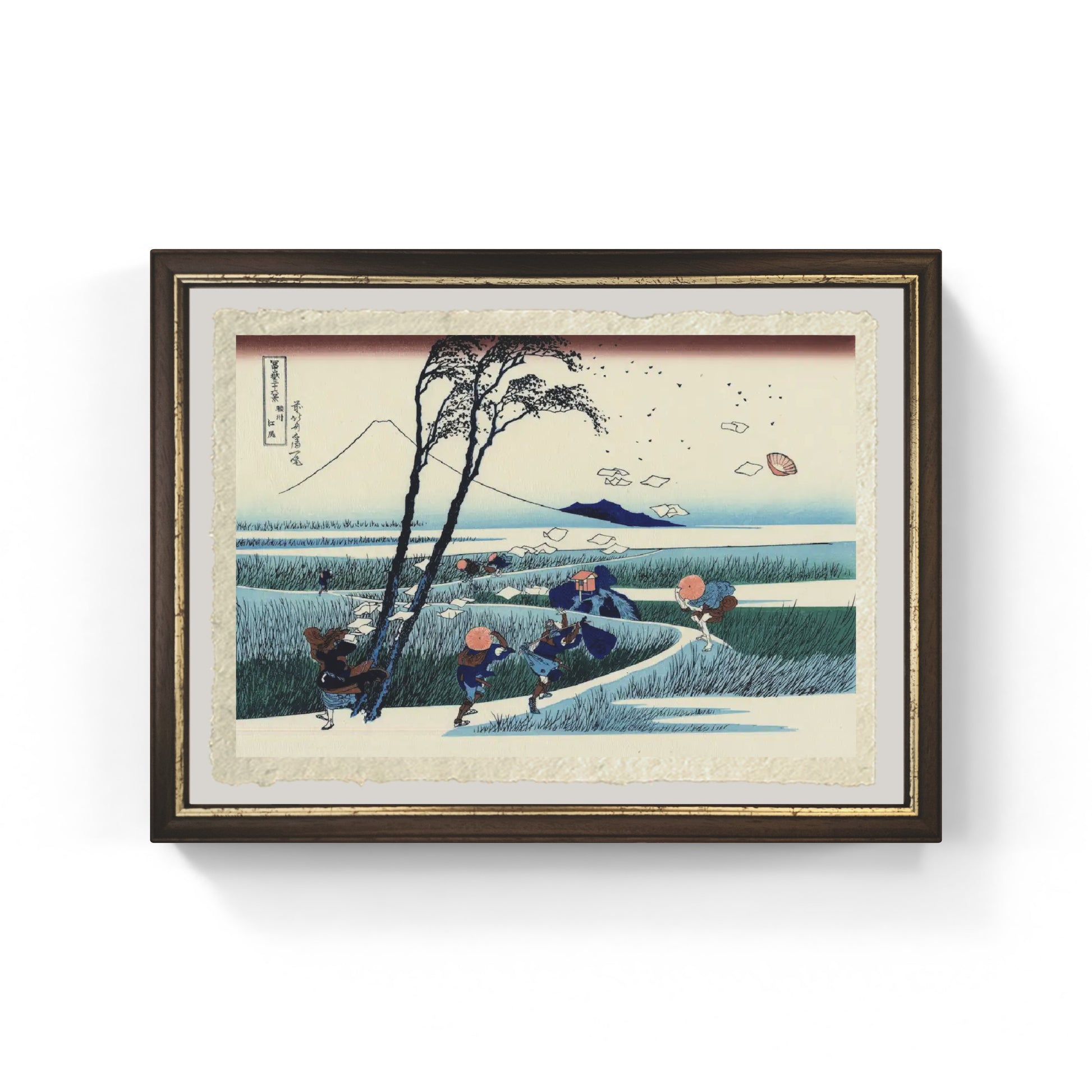 stampa ejiri nella provincia di suruga di katsushika hokusai su carta amalfi