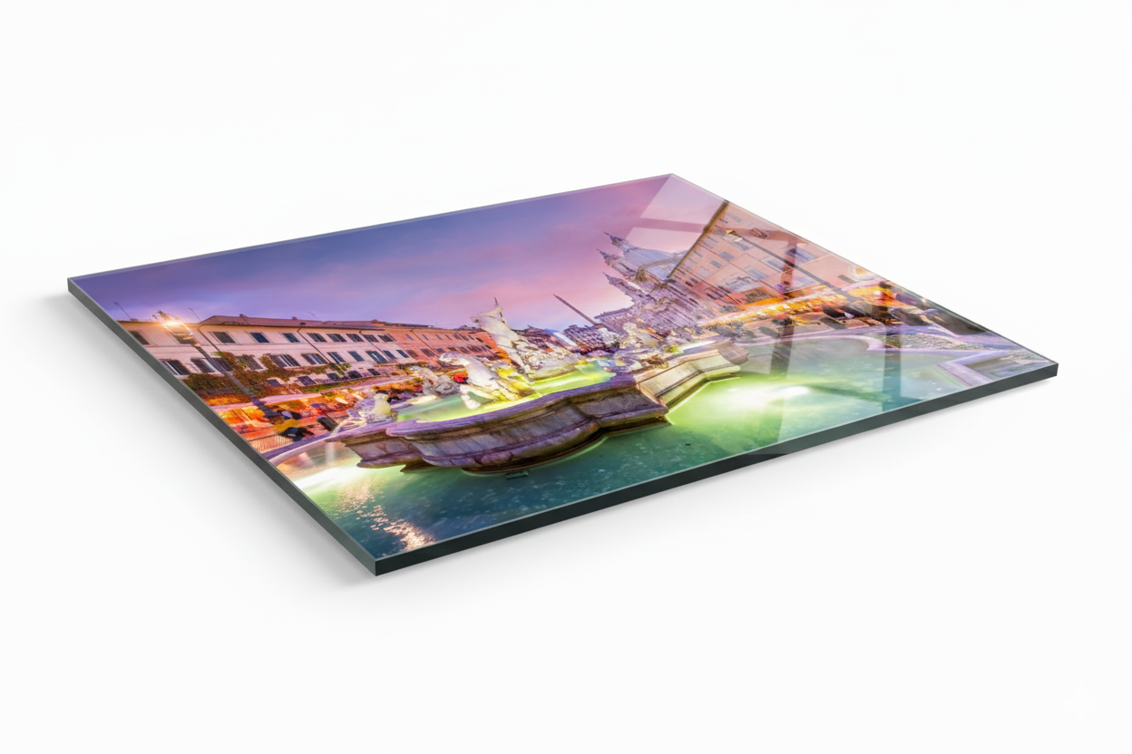 Fountain of the Four Rivers at sunset, Rome